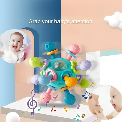 Baby Rotating Rattle Ball – Sensory Teether Toy