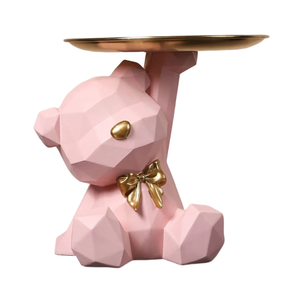 Geometric Bear Key Holder Figurine