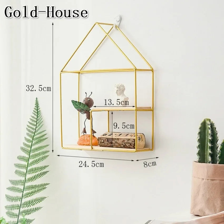 Black/Gold Nordic Wall Shelf