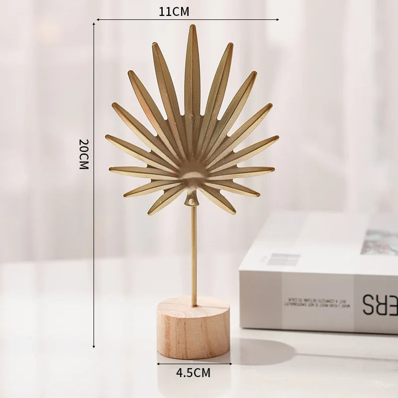 Golden Ginkgo Leaf Metal Figurine