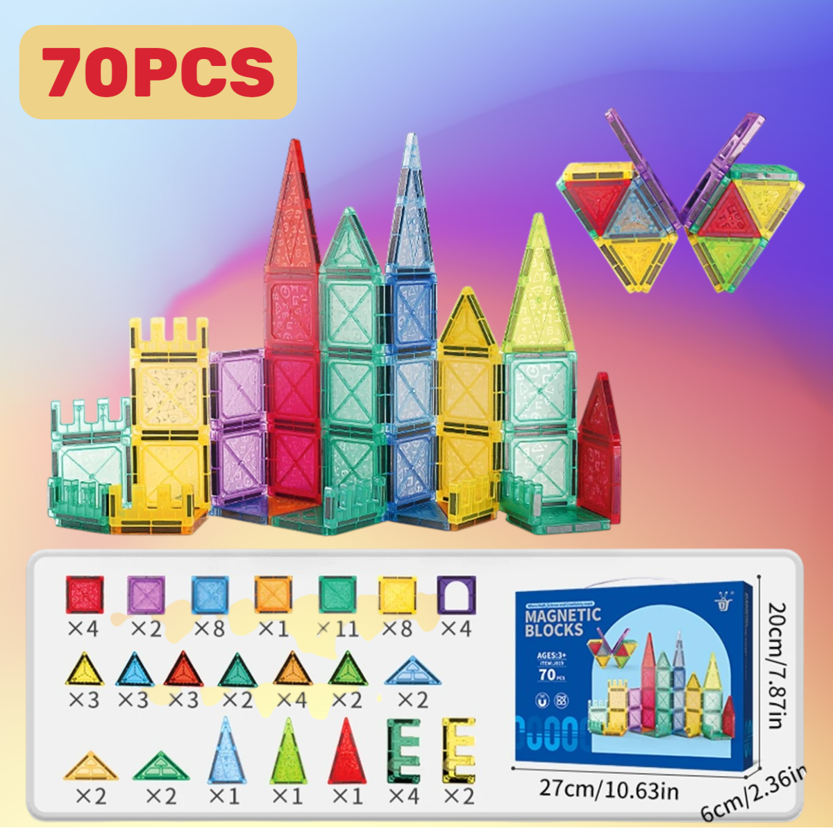 Magnetic Tiles Building Blocks