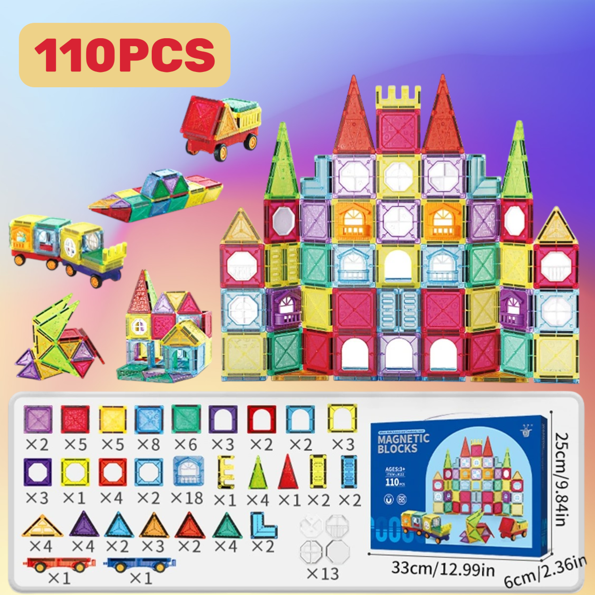 Magnetic Tiles Building Blocks