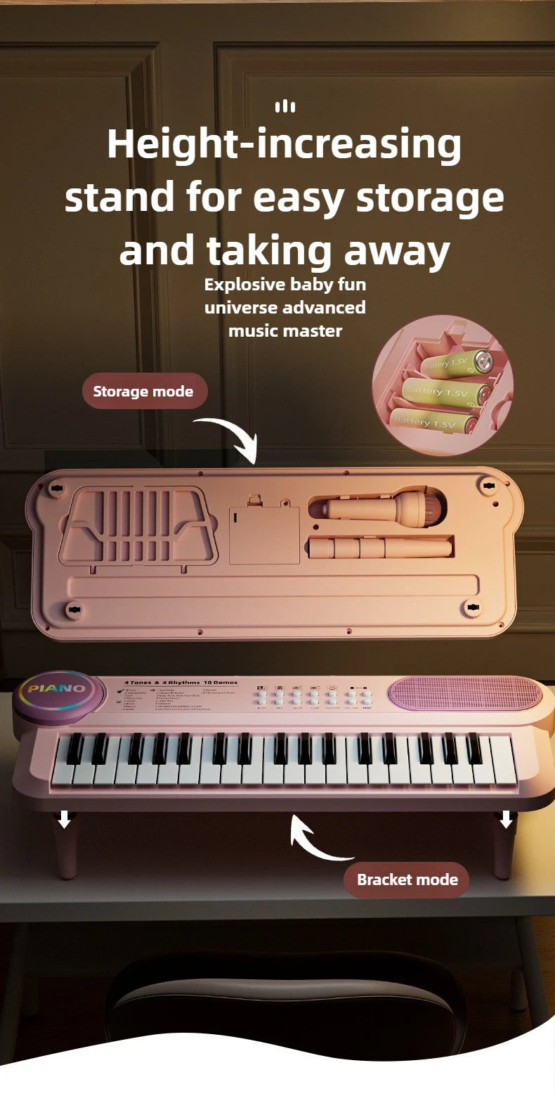 37-Key Kids Piano Keyboard with Microphone