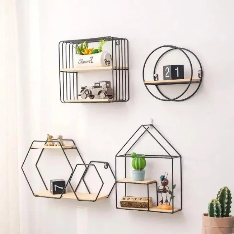 Black/Gold Nordic Wall Shelf