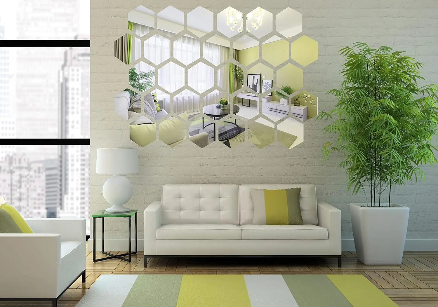 3D Hexagon Mirror Wall Stickers