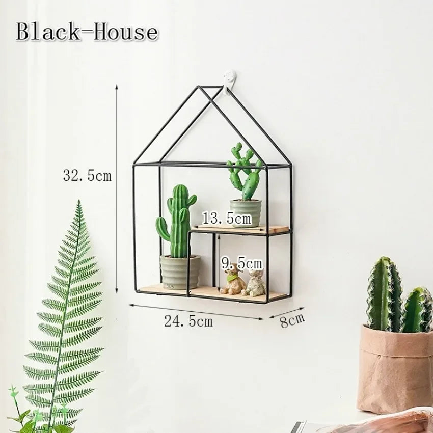 Black/Gold Nordic Wall Shelf