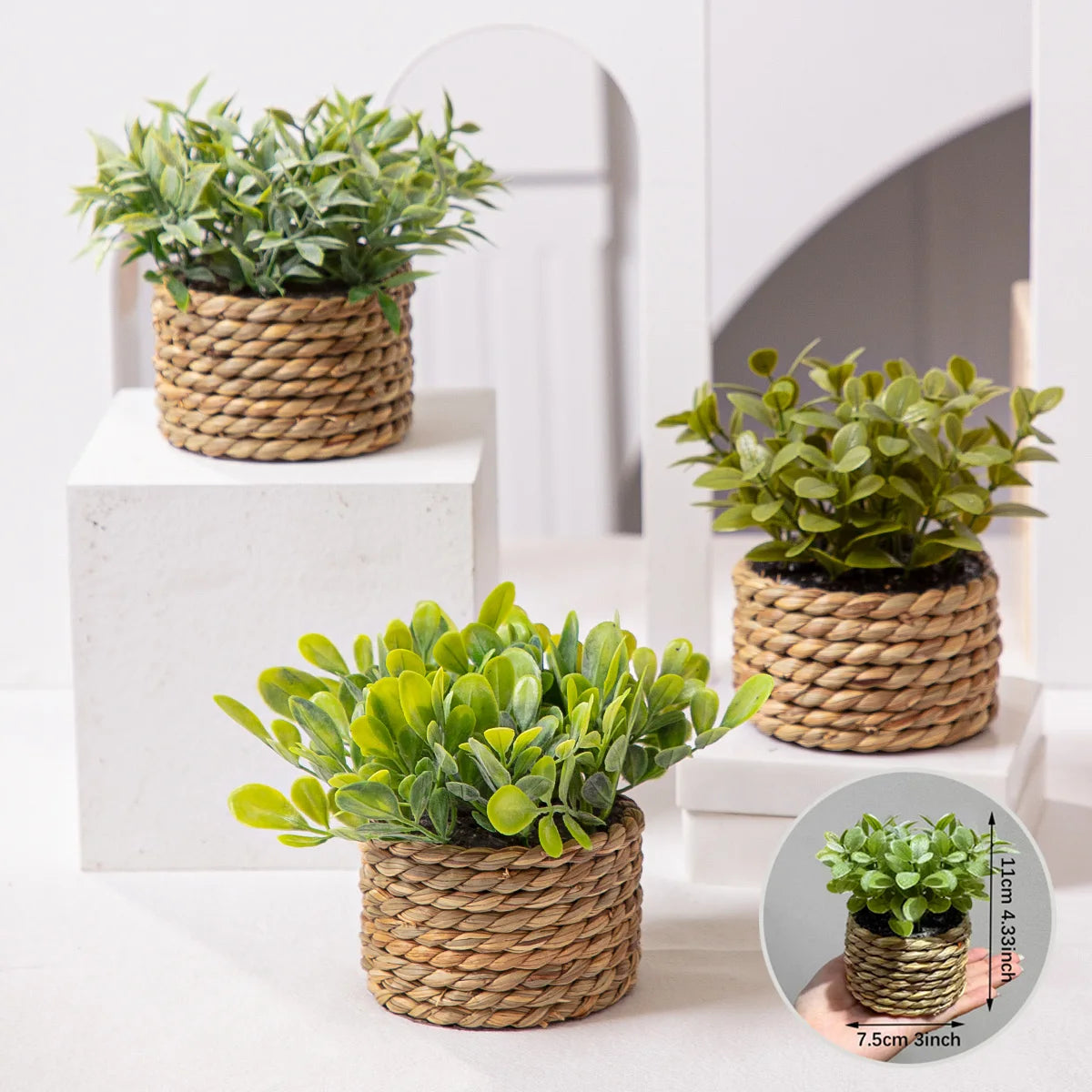 Artificial Eucalyptus Grass - Small Potted Plant