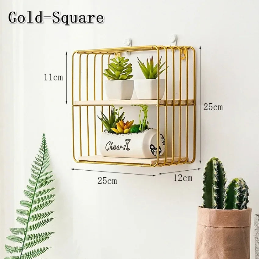 Black/Gold Nordic Wall Shelf