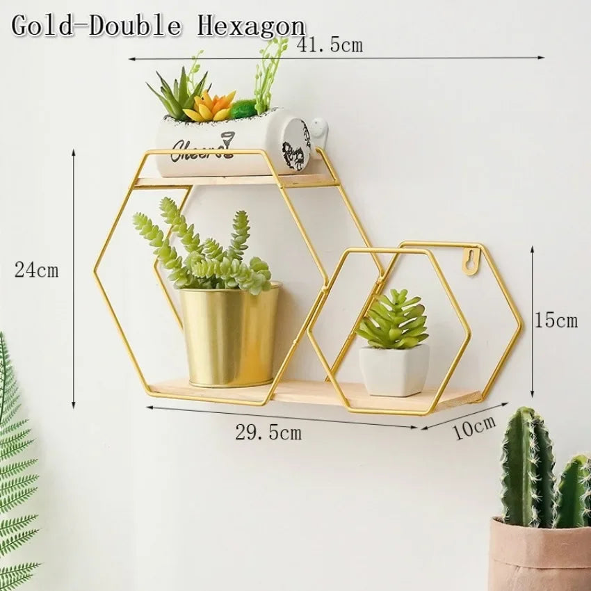 Black/Gold Nordic Wall Shelf