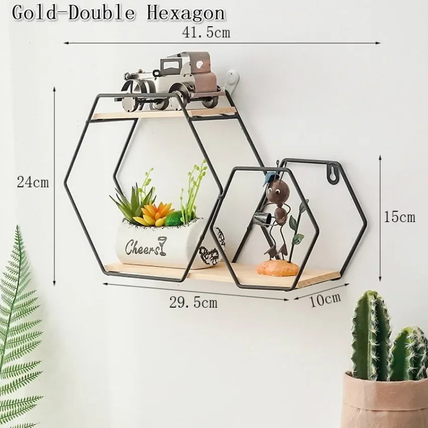 Black/Gold Nordic Wall Shelf