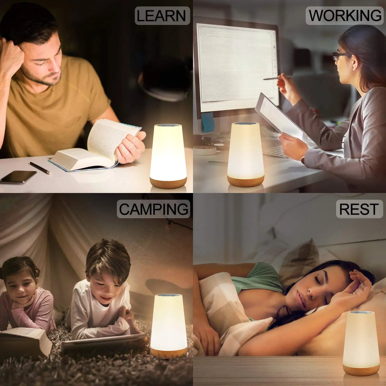 13 Color Changing Night Light – USB RGB Bedside Lamp