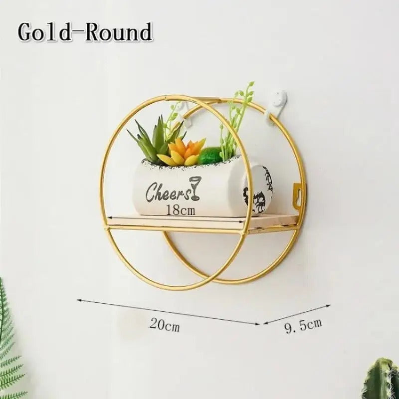 Black/Gold Nordic Wall Shelf
